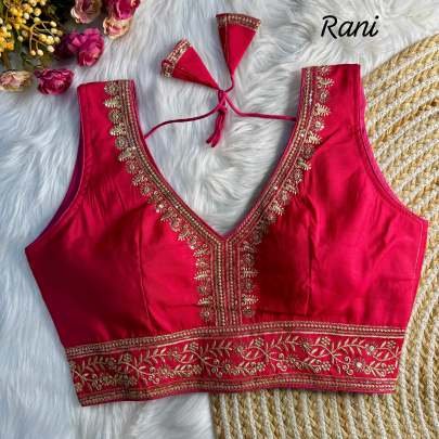 Rani Designer Heavy Embroidery Work Ready Made Blouse For Dulhan
