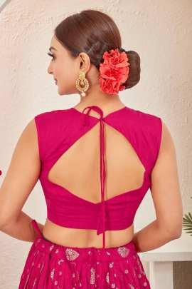 Rani Pink Dola Silk Embroidered Readymade Lehenga Choli