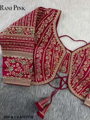 Rani Pink Long Sleeve Heavy Embroidery Bridal Work Blouse