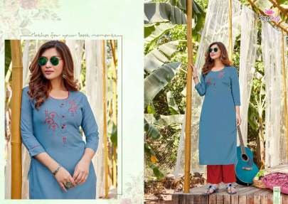 Rarelily Brand Ovi Exclusive Embroidery Work Straight Kurtis