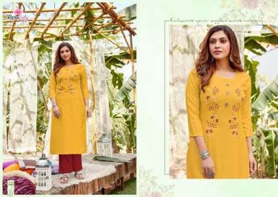 Rarelily Brand Ovi Exclusive Embroidery Work Straight Kurtis
