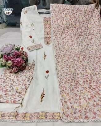 Rayon cotton printed lace work with and latkan kurti pant set