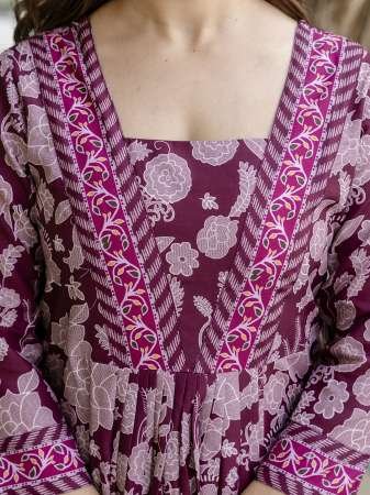 Rayon Printed Flared Kurta with Pant And Dupatta