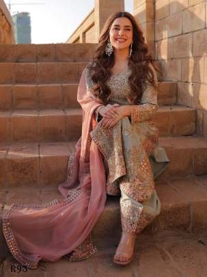 Ready To Wear Embroidery Sequence Work Georgette Sharara Suits