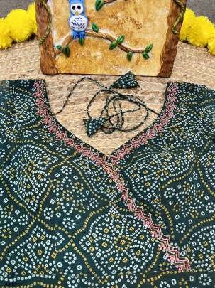 Readymade Digital Printed Georgette Bandhani Gown