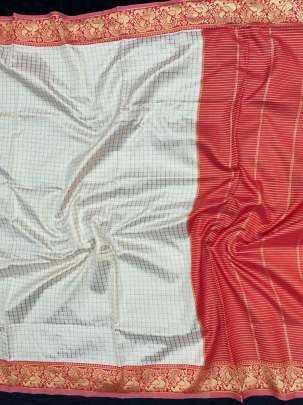 Red Attractive Soft Lichi Silk Saree With Jacquard Border