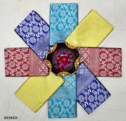 Red Beautiful Rich Pallu jacquard Soft Lichi Silk saree