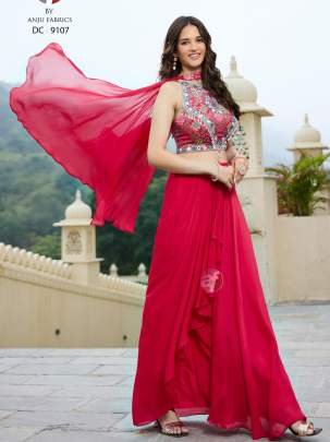 Red Color Indo Western Dresses By Anju Fashion