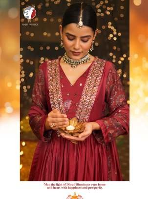 Red Color Viscose Kurti Palazzo and Dupatta by AF
