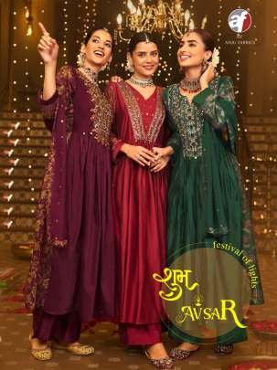 Red Color Viscose Kurti Palazzo and Dupatta by AF
