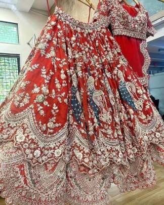 Red Designer Sequence Work Georgette Lehenga Choli With 4 Meter Flair