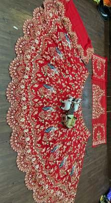 Red Designer Sequence Work Georgette Lehenga Choli With 4 Meter Flair