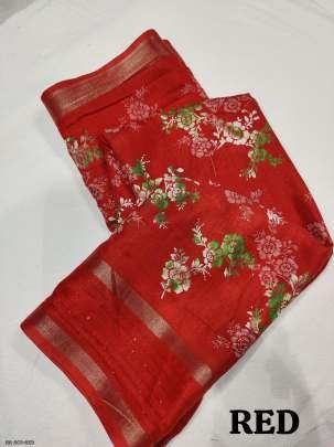 Red Fancy Sequins Crape Silk Saree