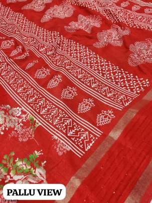 Red Fancy Sequins Crape Silk Saree