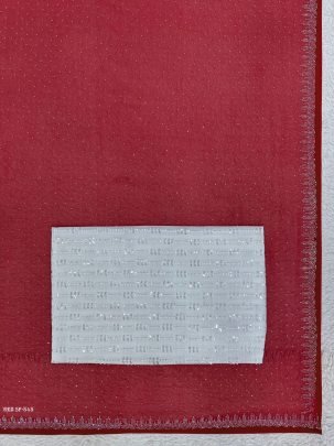 Red Georgette with Thred Sequnce work Designer saree