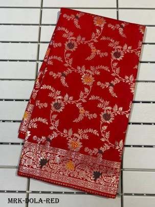 Red Traditional Dola Silk Saree