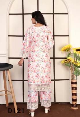 Reyon With Digital Printed Kurti With Bottom With Fancy Lace