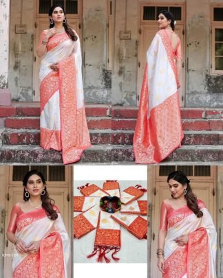 Rich Pallu Jacquard Work Soft lichi silk saree with beatiful Zahlar