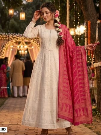 Roohaa Vol-3 Chikankari Georgette Anarkali Suit Set with Dupatta