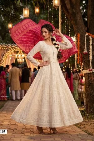 Roohaa Vol-3 Chikankari Georgette Anarkali Suit Set with Dupatta