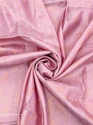Rose Pink Color Pure Banarasi Plain Silk Saree With Brocade unstitched Blouse