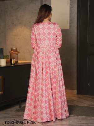 Rose Pink Pure Rayon With 3 Piece Koti Style Indo Western Suit
