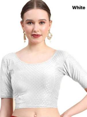 Round Neck Cotton Lycra Stretchable Readymade Blouse
