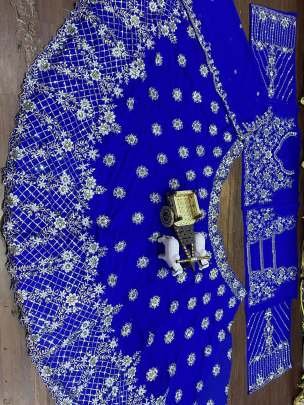 Royal Blue Designer Full Body Embroidery Work Georgette Lehenga Choli