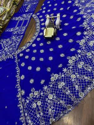 Royal Blue Designer Full Body Embroidery Work Georgette Lehenga Choli