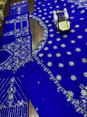Royal Blue Designer Full Body Embroidery Work Georgette Lehenga Choli
