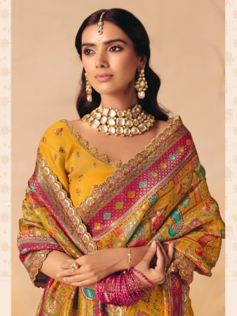 Anaara Royal Mustard Dola Zari Silk Festive Silk Saree