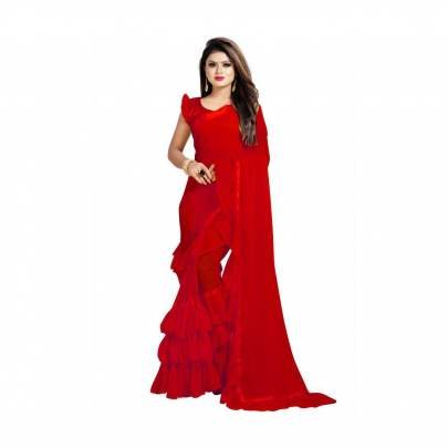 Ruffle saree