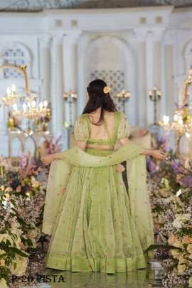 Russian Silk Pista Lotus Lehenga Choli With Dupatta
