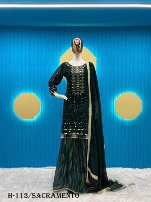 Sacramento Color Heavy Georgette Gharara Suit 