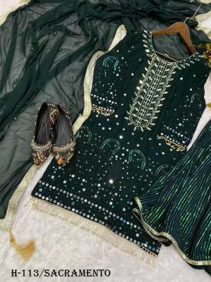 Sacramento Color Heavy Georgette Gharara Suit