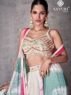 Sayuri Presents Kashvi 5466 Series Indo Western Dress White 5467