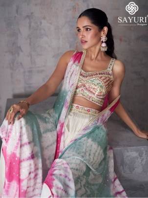 Sayuri Presents Kashvi 5466 Series Indo Western Dress White 5467