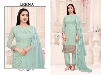 sea green georgette sequence embroidered work semi stitched suit