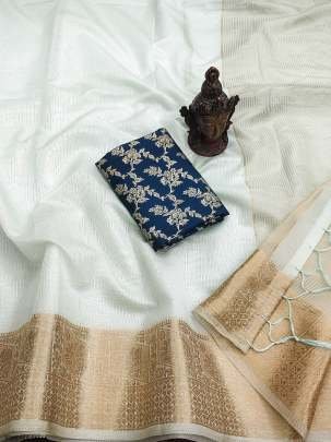 Sea Green Plain Soft Kota Doria Saree