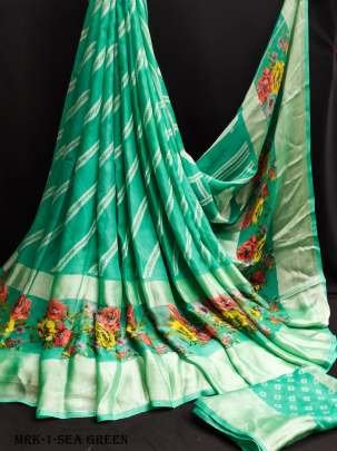 Sea Green Pure Moss Georgette Sarees
