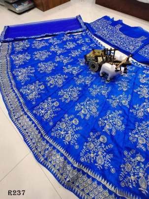 Semi Stitched Bangalori Silk Lehenga Choli With Embroidered Work