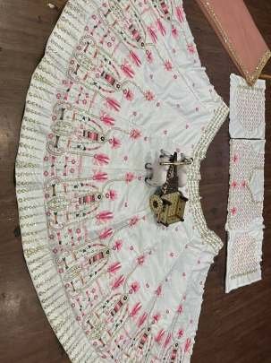 Sequence Pearl Work Malai Silk Lehenga Choli With 3.5 Meter Flair