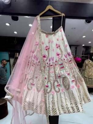 Sequence Pearl Work Malai Silk Lehenga Choli With 3.5 Meter Flair