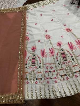 Sequence Pearl Work Malai Silk Lehenga Choli With 3.5 Meter Flair