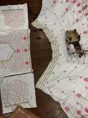 Sequence Pearl Work Malai Silk Lehenga Choli With 3.5 Meter Flair