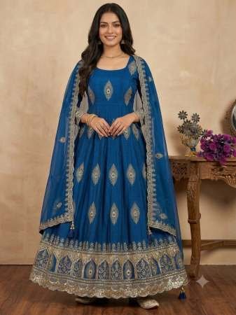 Sequence Work Blue Colour Anarkali Suit