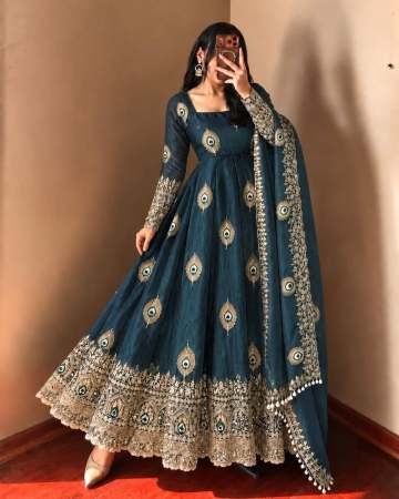 Sequence Work Blue Colour Anarkali Suit