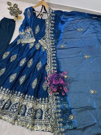 Sequence Work Blue Colour Anarkali Suit