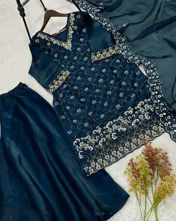 Sequence  Work Blue Colour Palazzo Suit