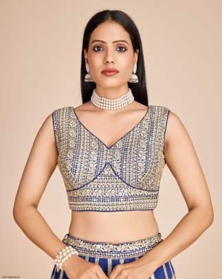 Light Blue Embroidery Work Georgette Lehenga Choli